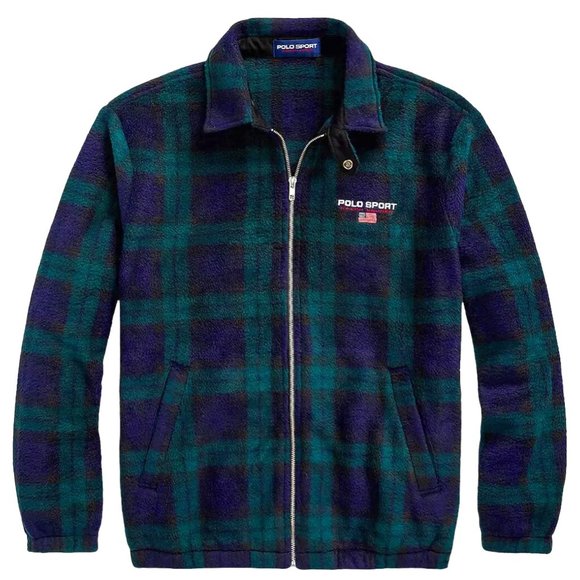 Polo by Ralph Lauren Other - Polo Ralph Lauren Navy & Green Fleece Check Jacket, Large Size, NWT